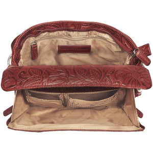 Tooled Cowhide Concealed-Carry Purse