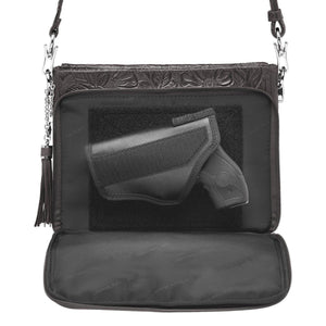 Tooled Cowhide Concealed-Carry Purse