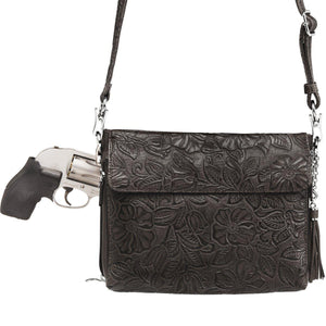 Tooled Cowhide Concealed-Carry Purse