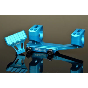 GunGoddess-Warne XSkel Scope Mount - teal (shown with side mount adapters, sold separately)