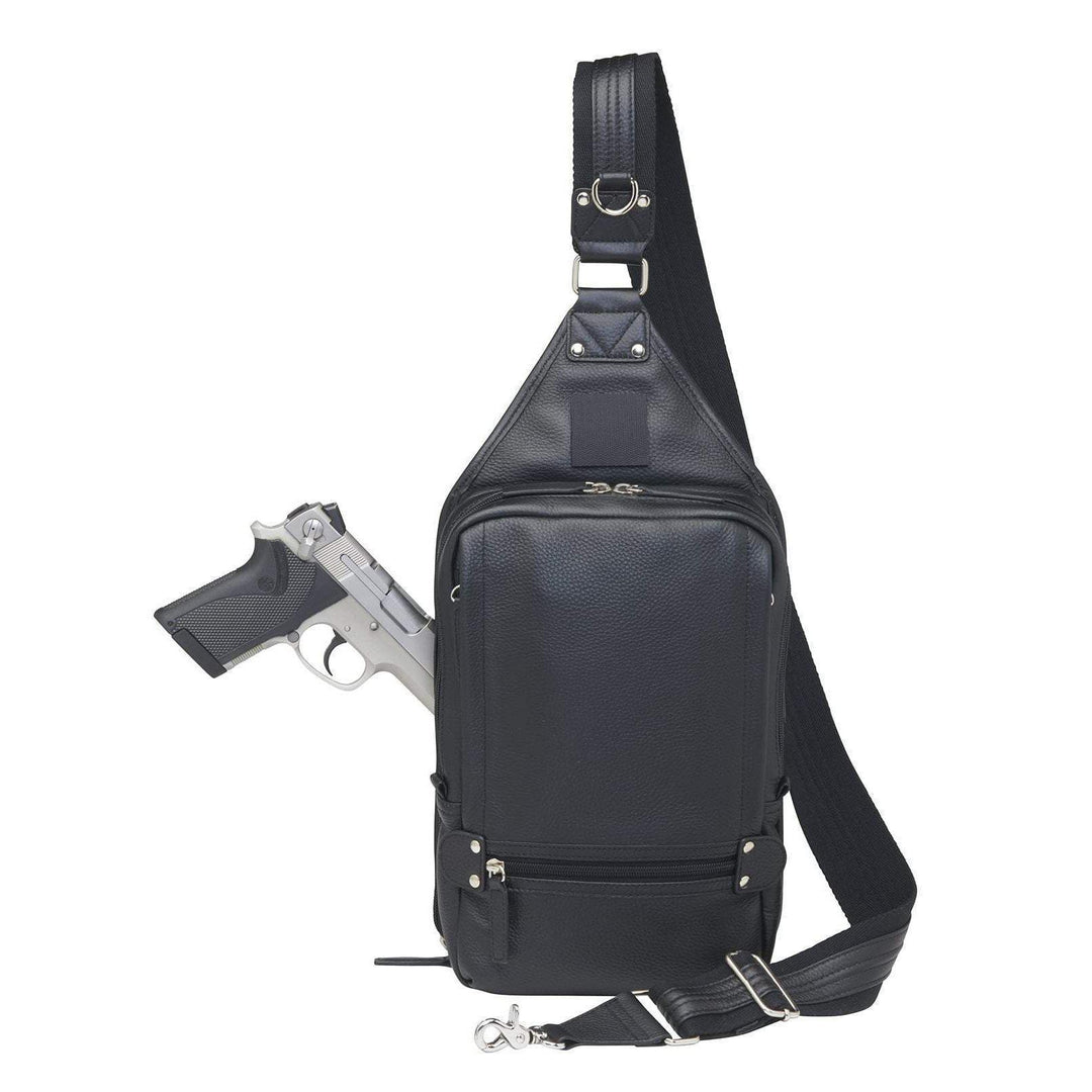 concealed carry backpack luxury leather men Black Quilted Italian Garda Stay confident and worry Luxury Concealed Carry Shoulder Bag