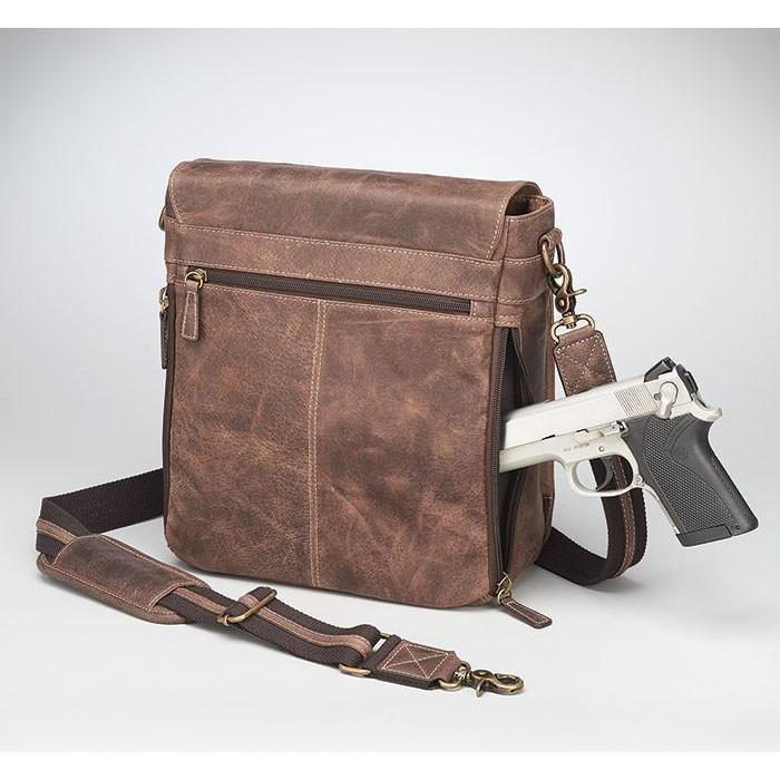 ConcealedCarry Messenger Bag Vintage Leather CZY02 GunGoddess